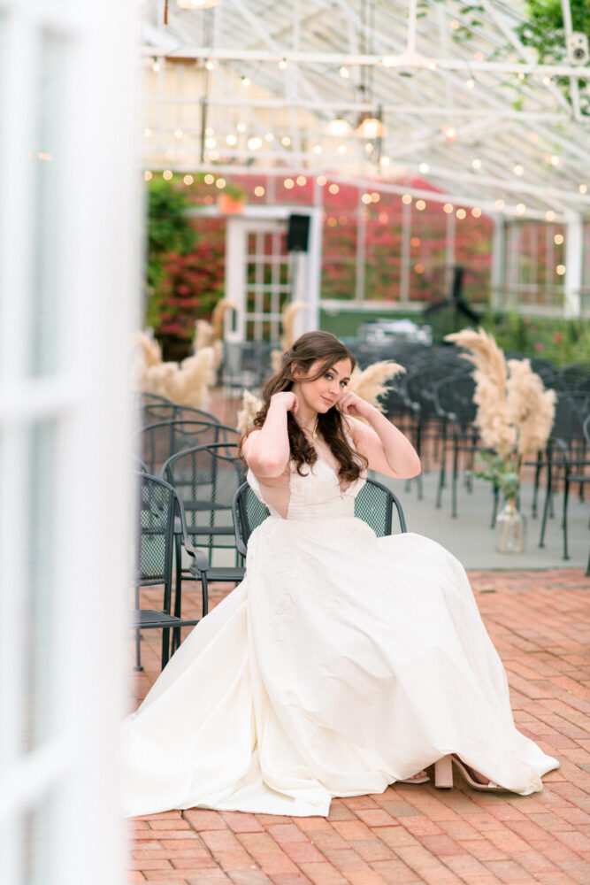 Bride in Greenhouse at the Barn on the Pemi in Portsmouth New Hampshire